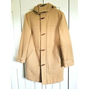 Ralph Lauren Wool Blend Camel Classic‎ Coat Women Vintage Size XS 4 Hood & Lined